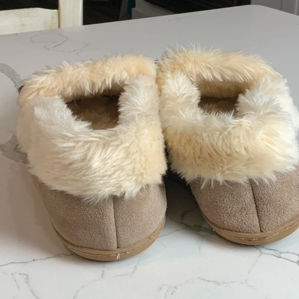 J. Crew suede moccasin slippers size 12.